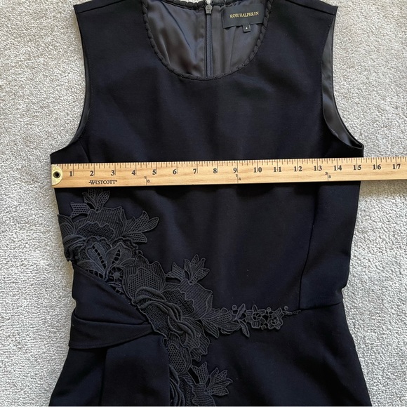 KOBI HALPERIN Eleni Floral Embroidered Sleeveless Dress Size 4 LBD MINIMALIST - Picture 7 of 11